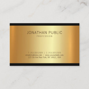 Fashionable Modern Gold Glamour Trendy Unique Business Card