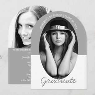 Fashionable Modern Photo Graduation Invitation