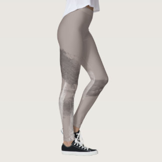 Fashionable Monochrome Urban Graffiti Smear Leggings