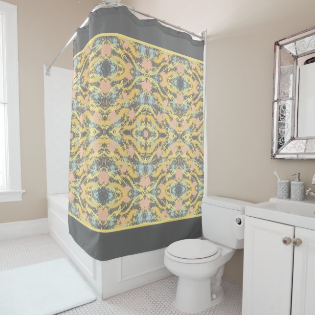 Fashionable Paint Splash Shower Curtain (In Situ)