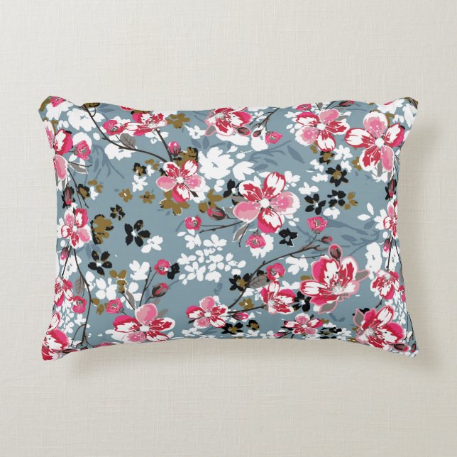 Fashionable pattern in small flowers decorative cushion (Front)