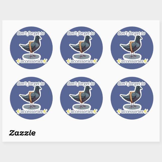 fashionable pigeon classic round sticker (Sheet)