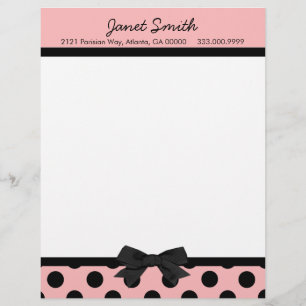 Fashionable Pink & Black Business Letterhead Design