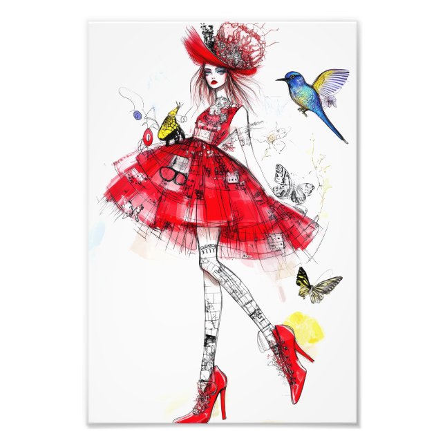 Fashionable Pretty Girl Photo Print (Front)