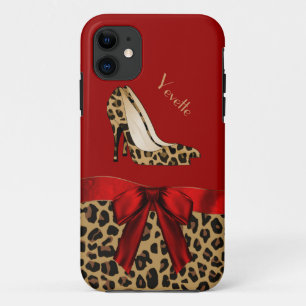 Fashionable Red & Jaguar Print iPhone 5 Case