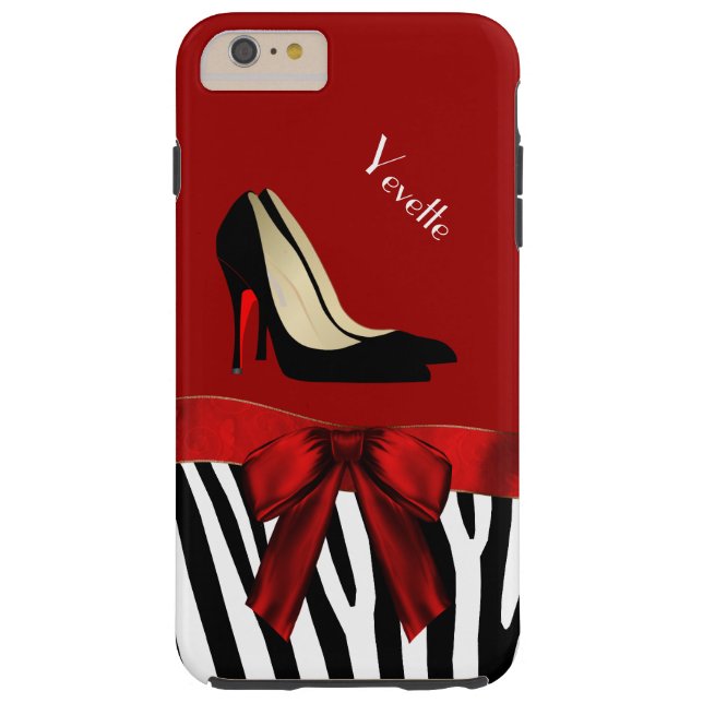 Fashionable Red & Zebra Print iPhone 6 Plus Case (Back)