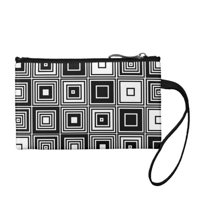 Fashionable Retro look black white Coin  clutch (Front)