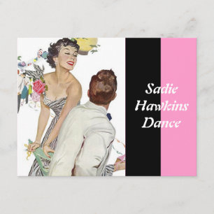Fashionable Retro Sadie Hawkins Dance Invitations