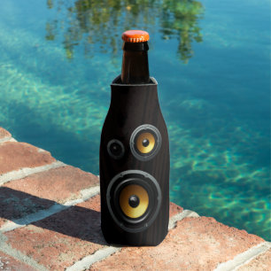 Fashionable Retro Wood Grain Speaker Trio Bottle Cooler