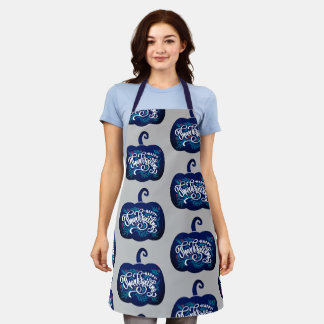 fashionable Text on pumpkin for Thanksgiving  Apro Apron