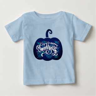 fashionable Text on pumpkin for Thanksgiving Baby T-Shirt