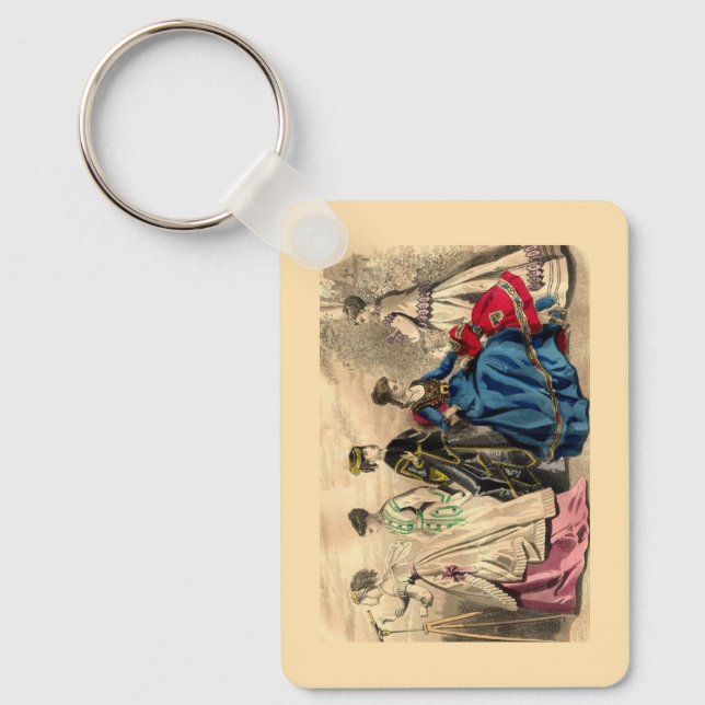 Fashionable Victorian Ladies  Key Ring (Front)