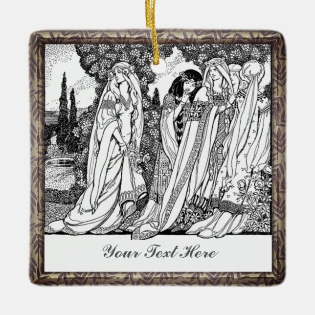 Fashionable Vintage Ladies Ceramic Ornament (Front)