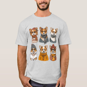 Fashionable Welsh Corgi Dogs T-Shirt