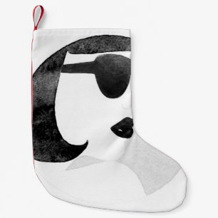 Fashionable Woman Sunglasses Illustration Small Christmas Stocking