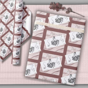 Fashionably Fifty Chic Couture Wrapping Paper