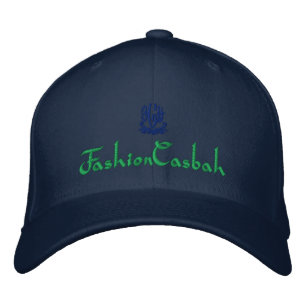 FashionCasbah Navy Embroidered Hat