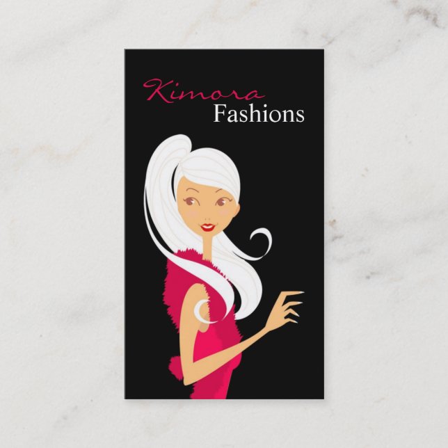 Fashionesta Fashion Vector Shop Girl Business Card (Front)
