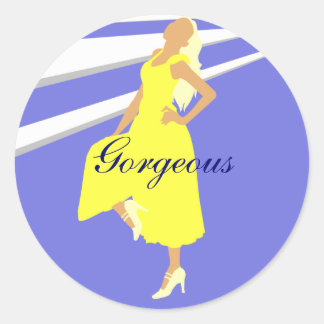 Fashiongirl in Gold Classic Round Sticker
