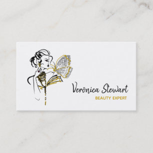 Fashionillustration Beauty Business Butterfly Business Card