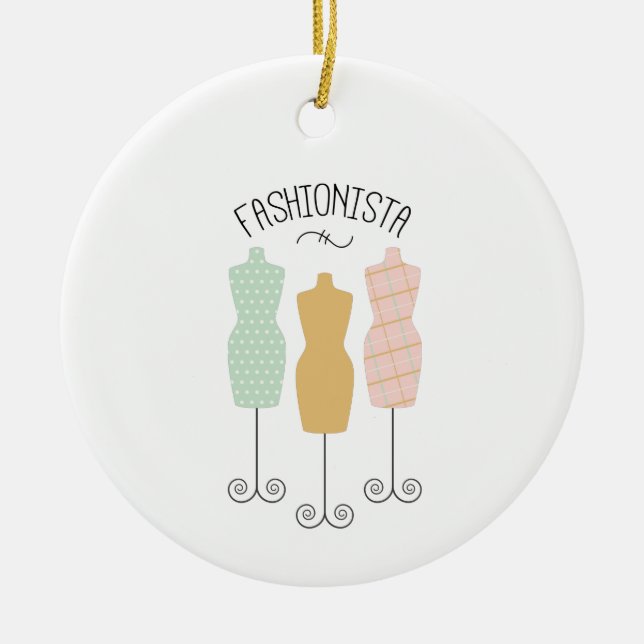 Fashionista Ceramic Tree Decoration (Front)