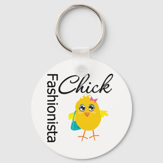 Fashionista Chick Key Ring (Front)