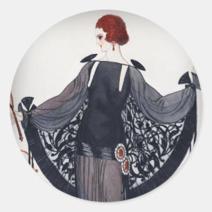 Fashionista Diva Roaring Twenties Classic Round Sticker