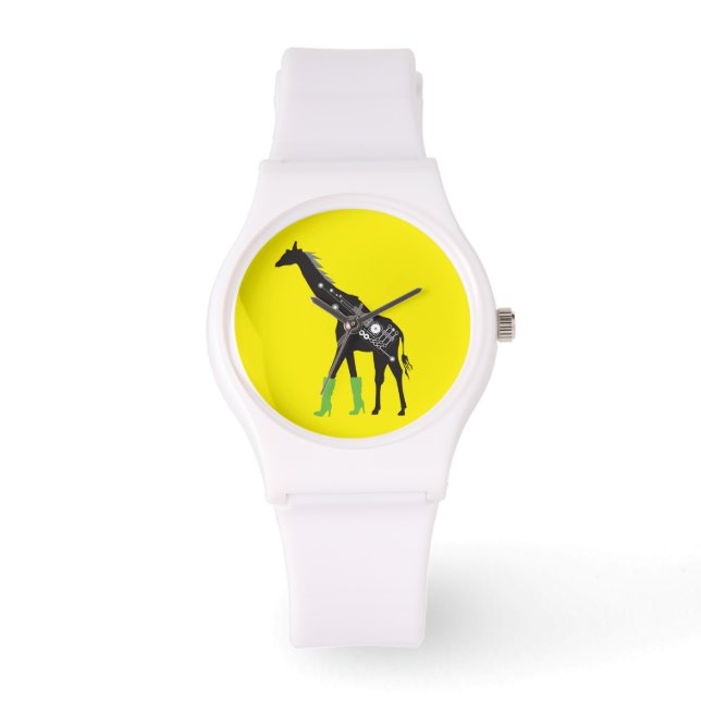 Fashionista Giraffe White Sporty Watch (Front)