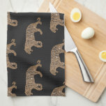 Fashionista Gold Black Glitter Tiger Pattern Tea Towel<br><div class="desc">This elegant and chic pattern is perfect for the trendy and stylish fashionista. It features a faux printed sparkly gold glitter and black hand-drawn tiger pattern on top of a black background. It's glamorous, luxurious, unique, modern, and cool. ***IMPORTANT DESIGN NOTE: For any custom design request such as matching product...</div>
