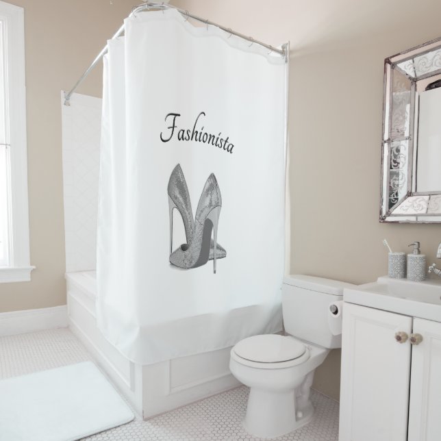 Fashionista High Heel Shoes Shower Curtain (In Situ)