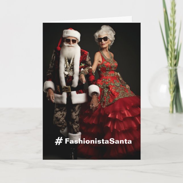 Fashionista Santa Holiday Card (Front)