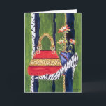 Fashionista Sister Birthday Card<br><div class="desc">Fun birthday card for your fashionista sister!   Design with leopard print purse and zebra print pumps created by watercolor artist,  Chris Ambrose.  Text can be customised!</div>