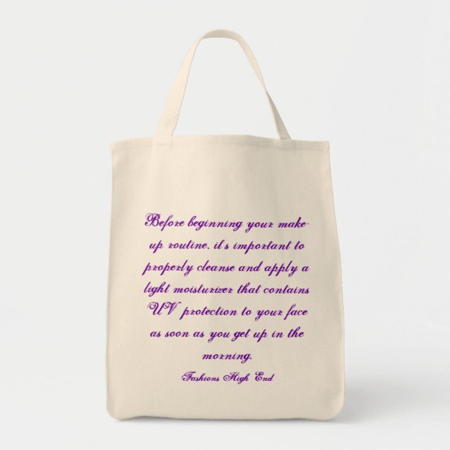 Fashions High End Daily Make-up Routine Organic Tote Bag (Front)