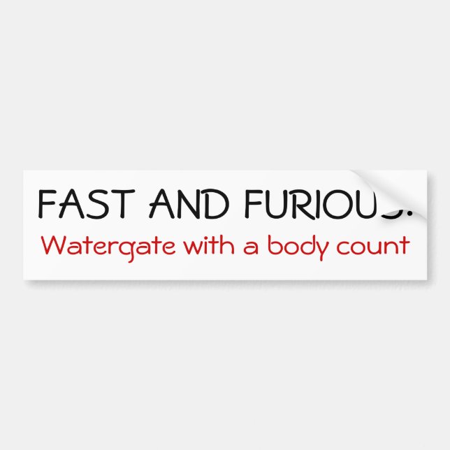 Fast and Furious Bumper Sticker (Front)