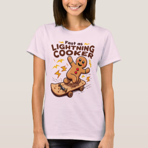 Fast as Lightning Gingerbread Skater T-Shirt
