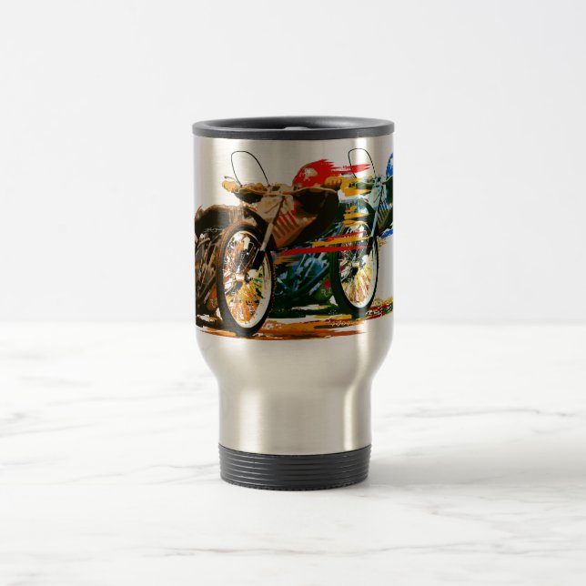 Fast Awesome Speedway Motorcycle Travel Mug (Center)