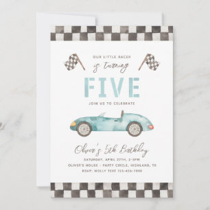 Fast Birthday Invitation 5th Racing Invitation