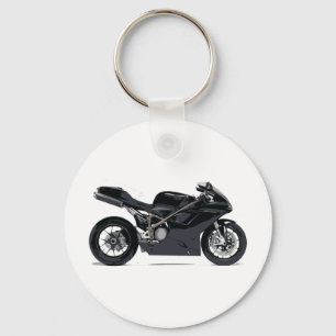 Fast Black Motorcycle Key Ring
