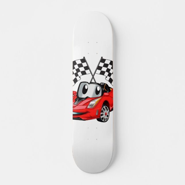 Fast car cartoon flag race - Choose back color Skateboard (Front)