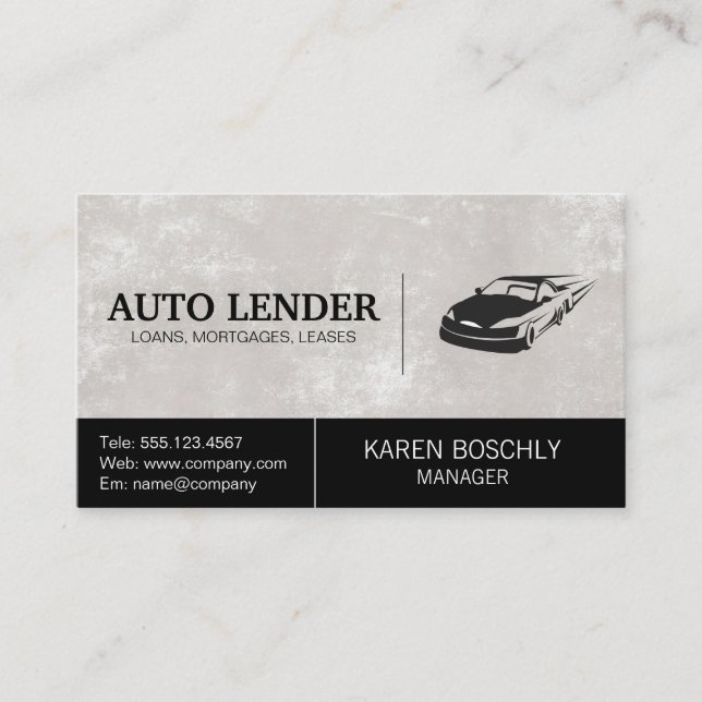 Fast Car Logo Business Card (Front)