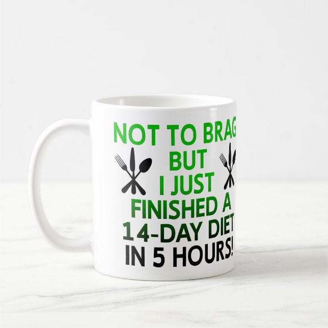 Fast Diet Funny Mug or Travel Mug (Left)
