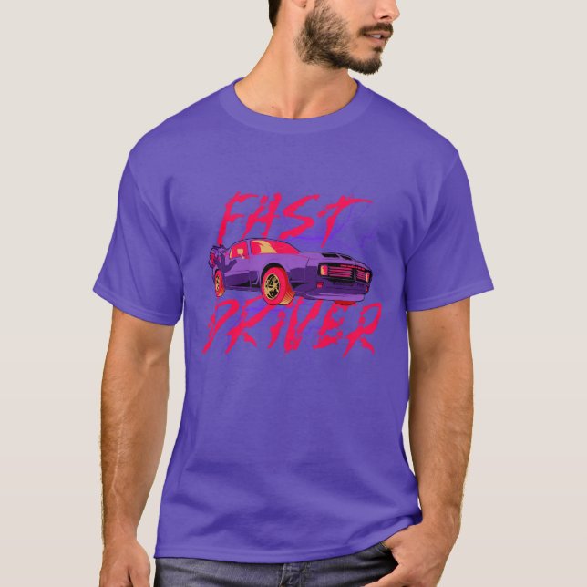 FAST DRIVER - purple T-Shirt (Front)