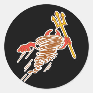 fast dust demon devil classic round sticker