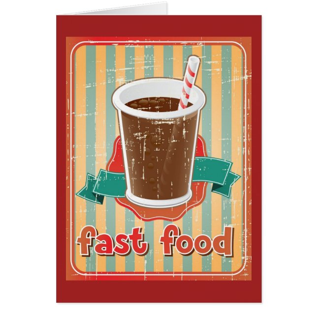 Fast food background with drink in retro style (Front)
