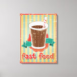 Fast food background with drink in retro style canvas print<br><div class="desc">Fast food background with drink in retro style.  © and ® Bigstock® - All Rights Reserved.</div>
