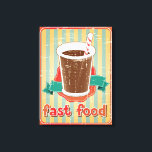 Fast food background with drink in retro style canvas print<br><div class="desc">Fast food background with drink in retro style.  © and ® Bigstock® - All Rights Reserved.</div>