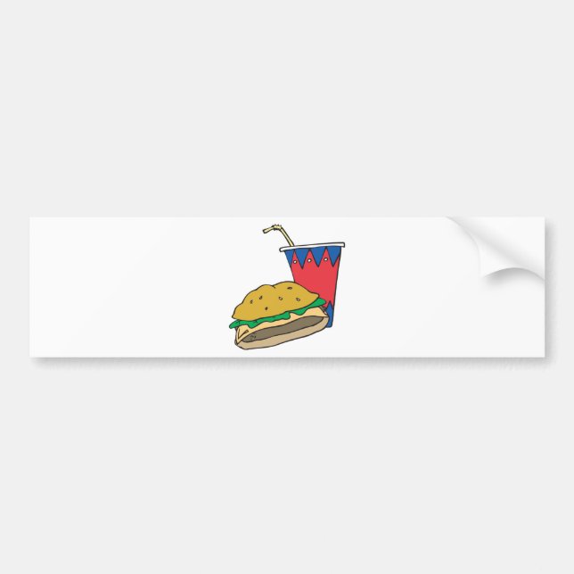 fast food burger and soft drink bumper sticker (Front)