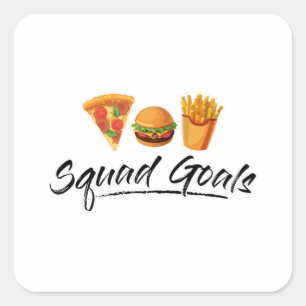 Fast Food Burger Cheese Foodie Funny Eat Gift Square Sticker