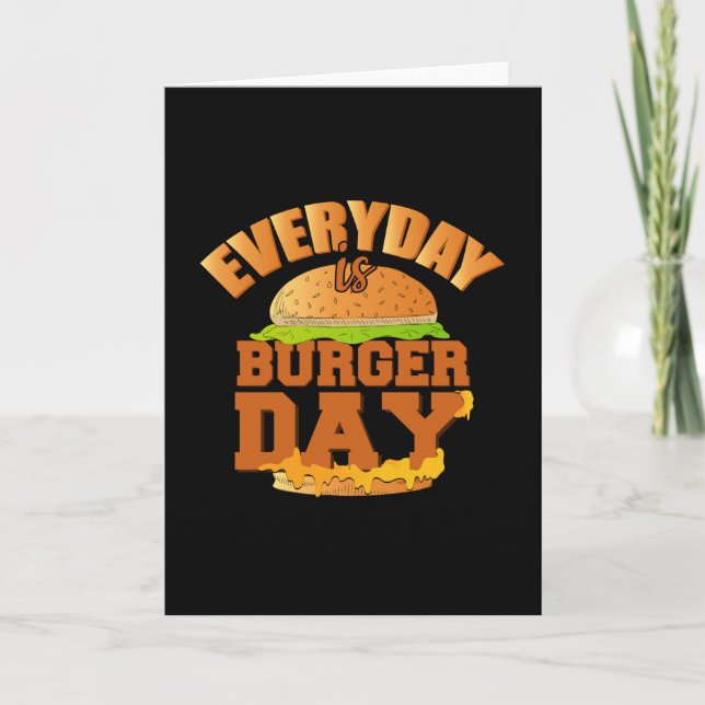 Fast Food Burger Cheese Funny Eat Foodie Gift Idea Card (Front)