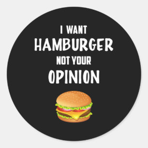 Fast Food Burger Cheese Funny Foodie Eat Gift Idea Classic Round Sticker